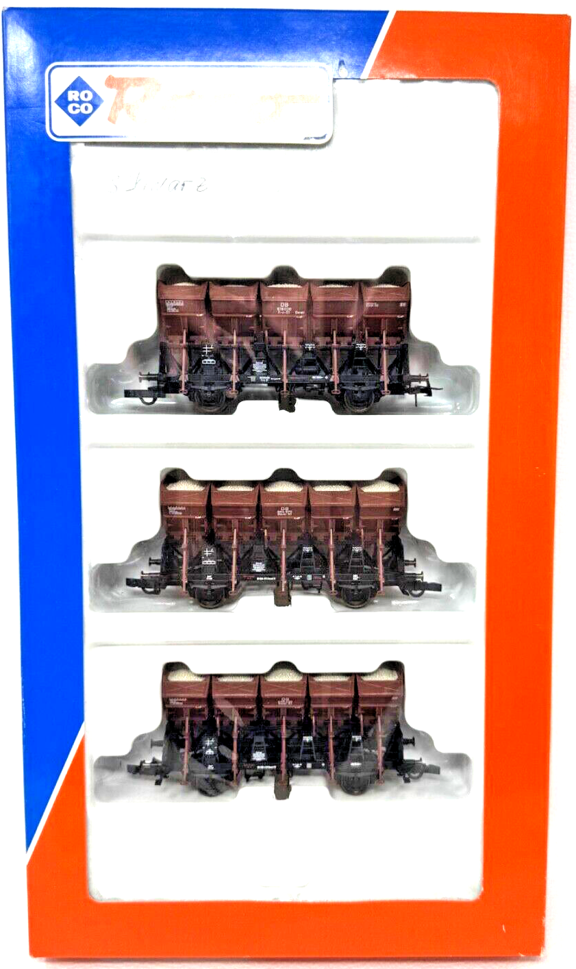 Roco 44094 Güterwagen-Set Muldenkippwagen 3-teilig braun / schwarz - H0 HO 1:87