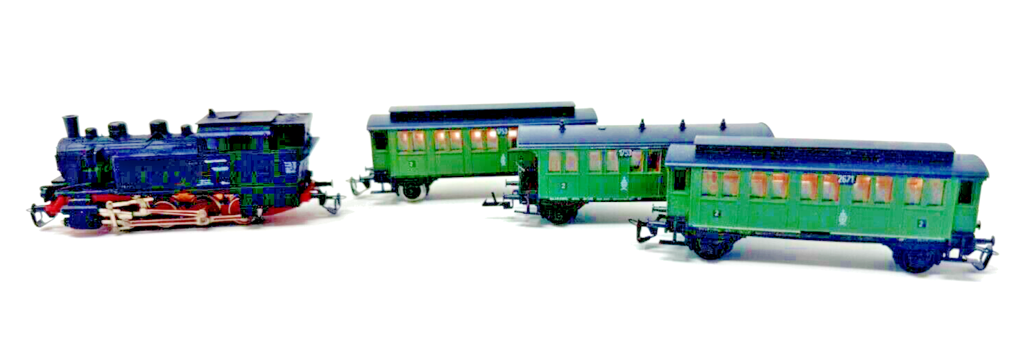 TT Bahn Dampflokomotive BR 92 6582 - Personenwagen 1753 + 1753 + 2671 f. Bastler