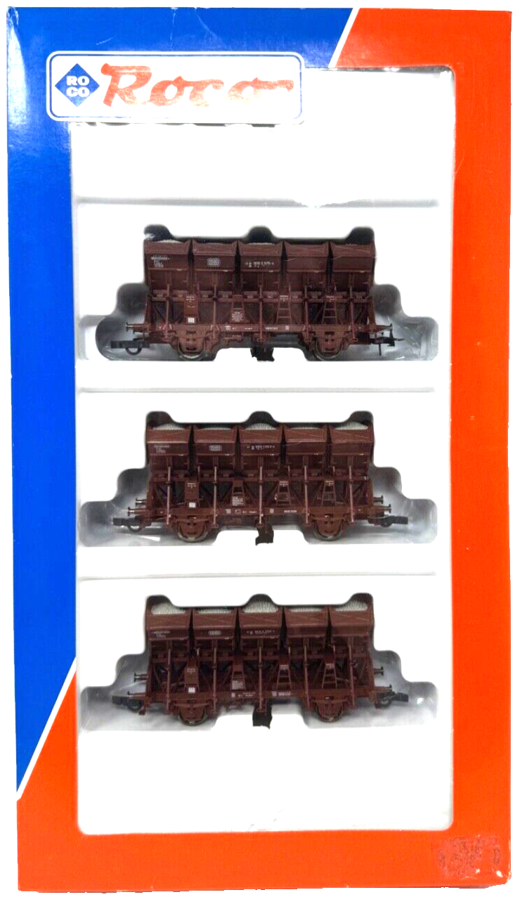 Roco 44074 Güterwagen-Set Muldenkippwagen 3-teilig braun - H0 HO 1:87