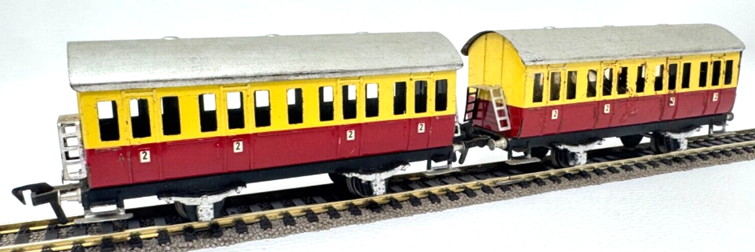 4x Fleischmann A 1201-1 Blech Personenzug Abteilwagen Made in US Zone 1:87 HO H0