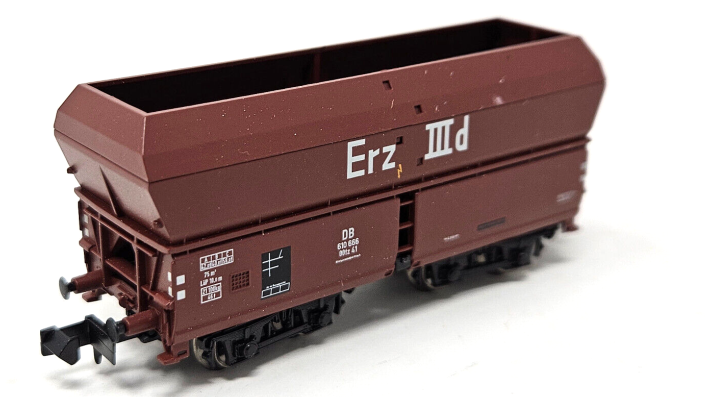 Minitrix Selbstentladewagen - " Erz IIId " DB 610 666 -  braun - Spur N - 1:160